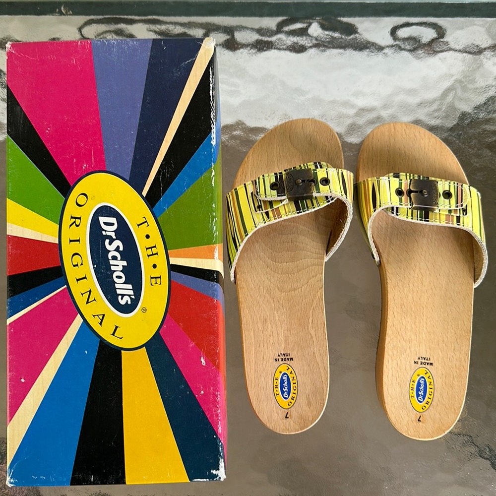NIB Dr Scholls original wooden sandals